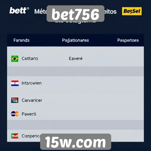 Métodos de pagamento aceitos no bet756